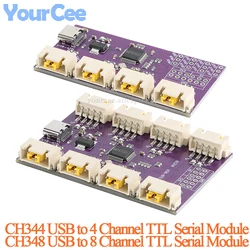 USB to 4/8 Channels Ways TTL Serial Port USB Type-C interface 6Mbps High-speed CH344 CH348 Chip communication conversion module