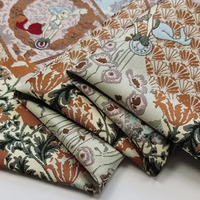 

Fashionable Brocade Jacquard Fabric Women Yarn Dyed Dress Autumn Windbreaker Designer Suit Clothing Cloth By The Meter