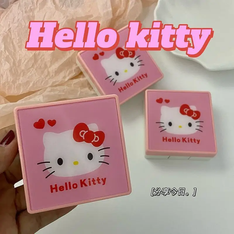 

Периферийные устройства Sanrio с анимацией Hello Kitty Kuromi, футляр для ухода за очками My melody, милые Мультяшные контактные линзы, футляр для ухода за очками двойного назначения