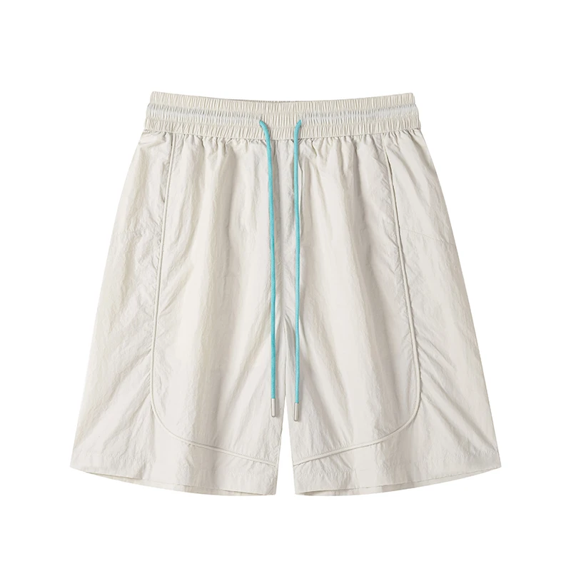 

2026 Summer Tooling Quick-drying Shorts Men's Fitness Sports Wind Drawstring Middle Elastic Waist Casual Loose Five-point Pants