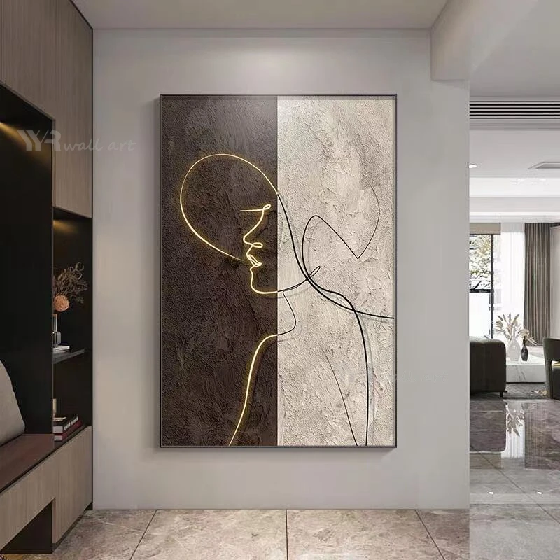 

Modern Thick Texture Abstract Figure Wall Poster For Living Room Handmade Canvas Oil Painting Art Mural Picture For Hotel Decor