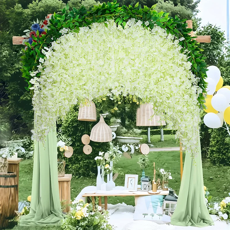 

1.8M *100PCS Wisteria Flower Artificial Flower Vine Arch Decor Winding Ceiling String Flower Plant Air Conditioning Pipe Cover