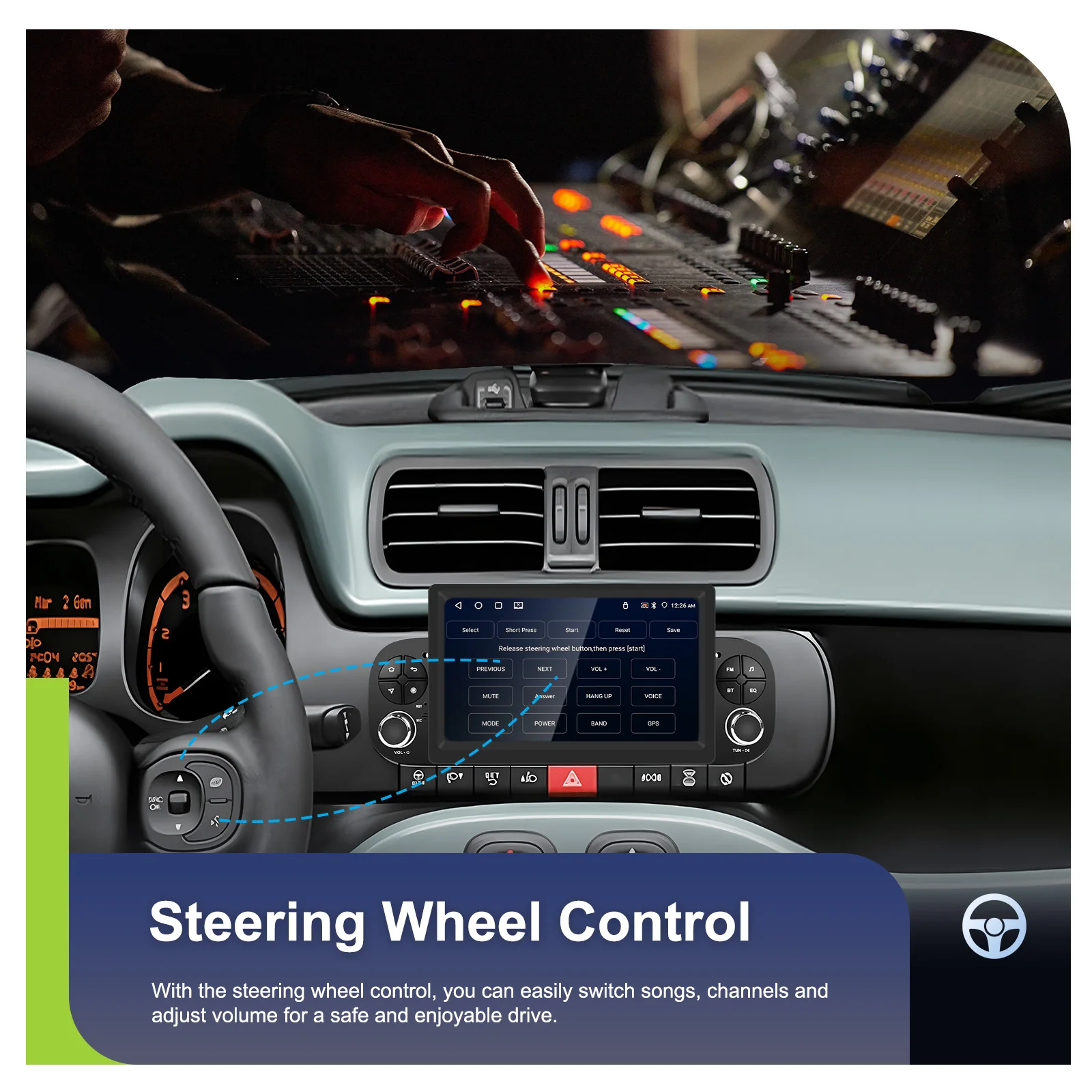 Podofo 7 Zoll Autoradio 2 DIN 4+64G Android Auto-Multimedia-Player für Fiat Panda 2013-2020 Kabelloses Carplay Auto-Audio Android Auto MirrorLink 4G GPS WIFI – Detail 11