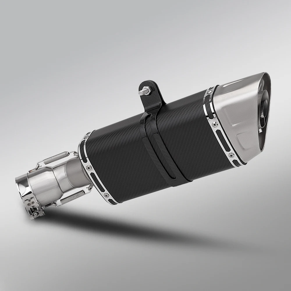 ZXMOTO 500F motorcycle exhaust system middle/tail section modified original hole position SlipOn stainless steel muffler