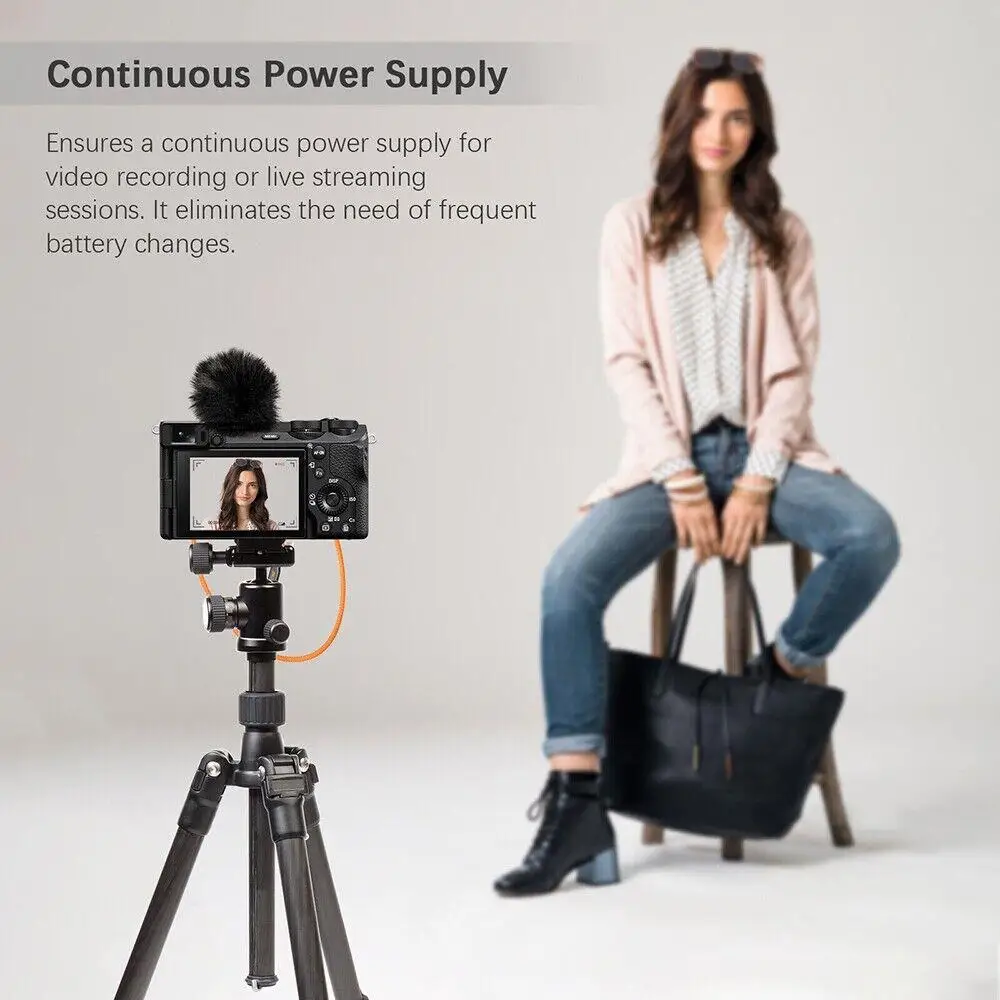 ZGCINE D-Tap إلى FZ100 USB-C PD إلى FZ-100 بطارية دمية مع سلك مضفر تيار مستمر ملحق مقرنة لسونيA7R V/A7 IV/A7S III/A7R IV