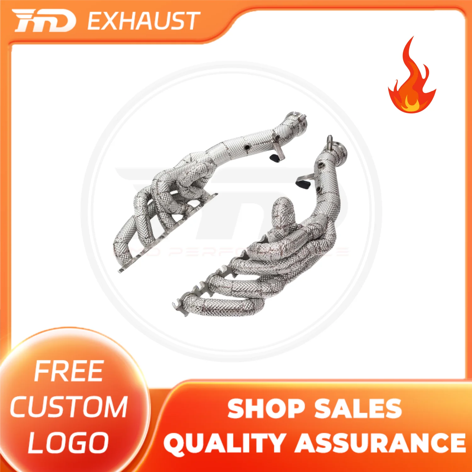 

HMD Hot sale SS304 Exhaust pipe System Performance Headers manifold for Lamborghini Huracan EVO 5.2L With Heat Shield catless