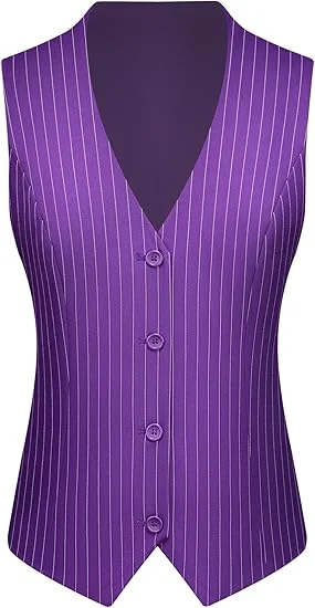 Tesco – costume 3 pièces personnalisé pour femmes, rayé, un bouton, coupe cintrée, travail d'affaires, Blazer professionnel, veste, gilet, ensemble pantalon