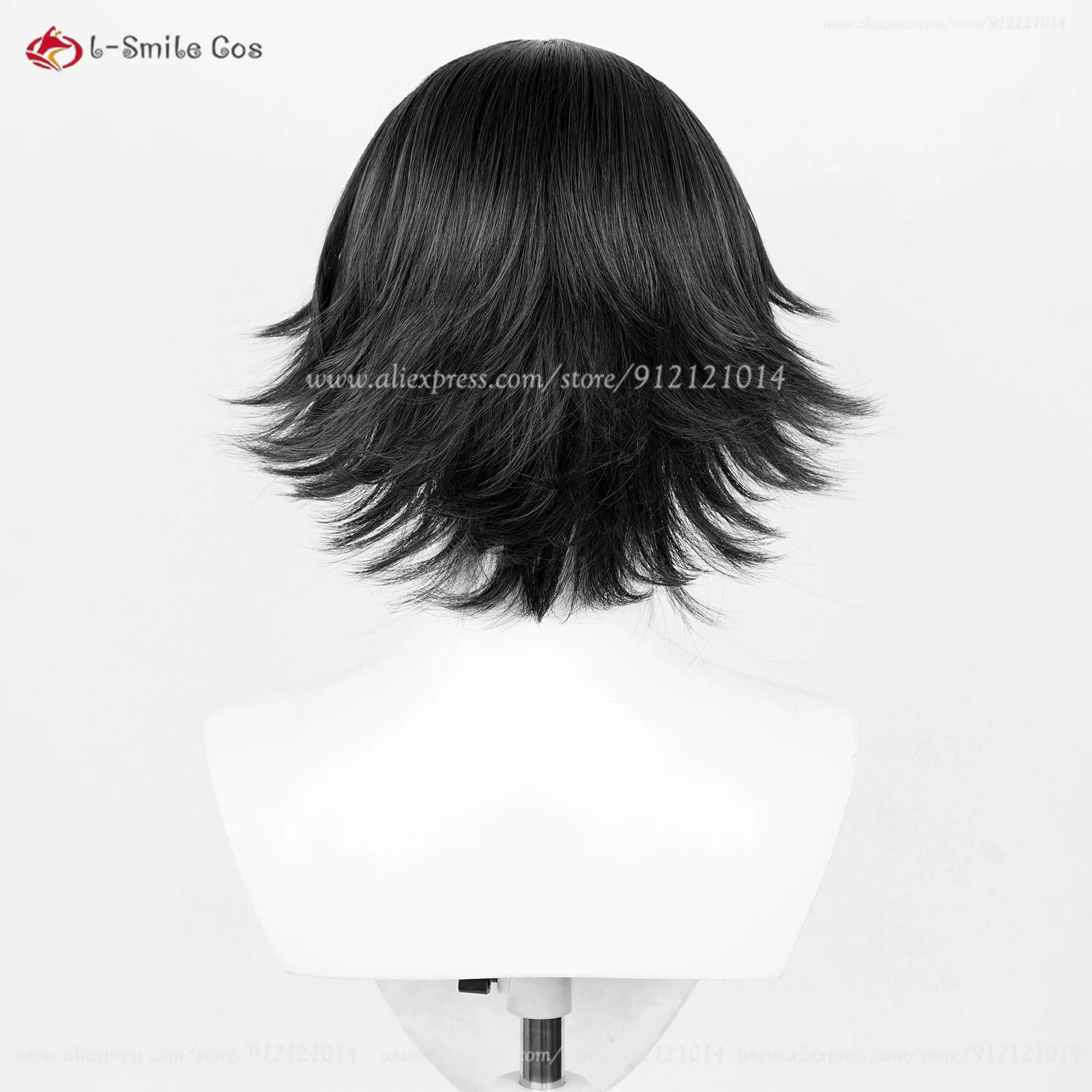 Wig Cosplay Anime Shizuku, Wig pendek hitam, Wig Shizuku Murasaki dengan kacamata, rambut sintetis tahan panas, topi Halloween + Wig