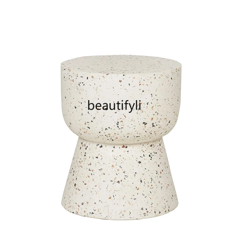 Modern simple terrazzo creative personalized bathroom furniture side table designer custom concrete corner few