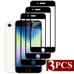 3Pcs White Screen Protector On The For iPhone 7 8 6 6S Plus SE 2020 2022 Tempered Glass