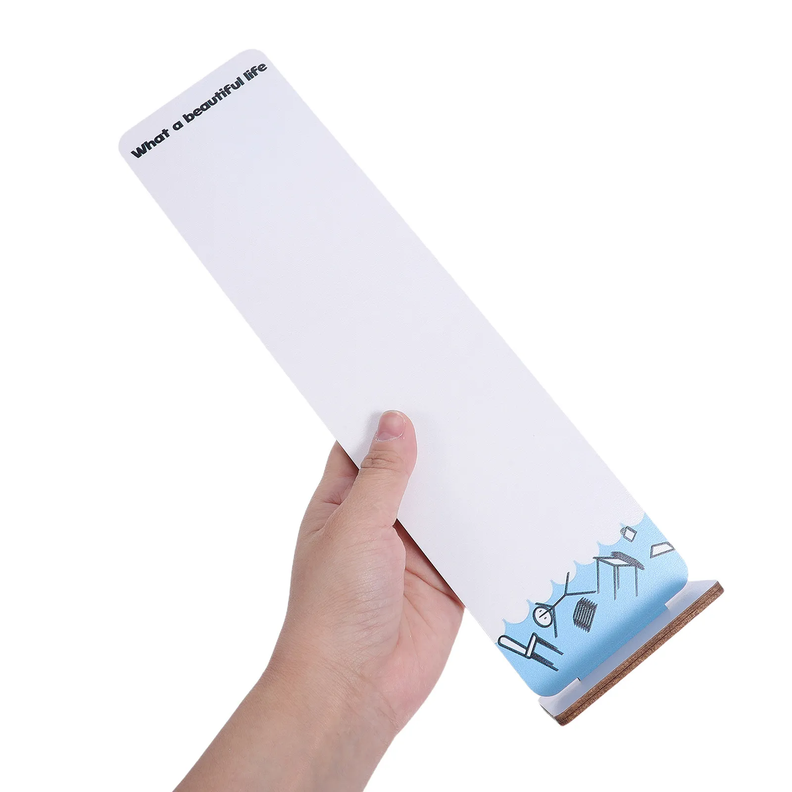 Monitor Memo Board Wooden Base Portable Desk Note Holder Office Desktop Inspirational Quote Message Display Sign