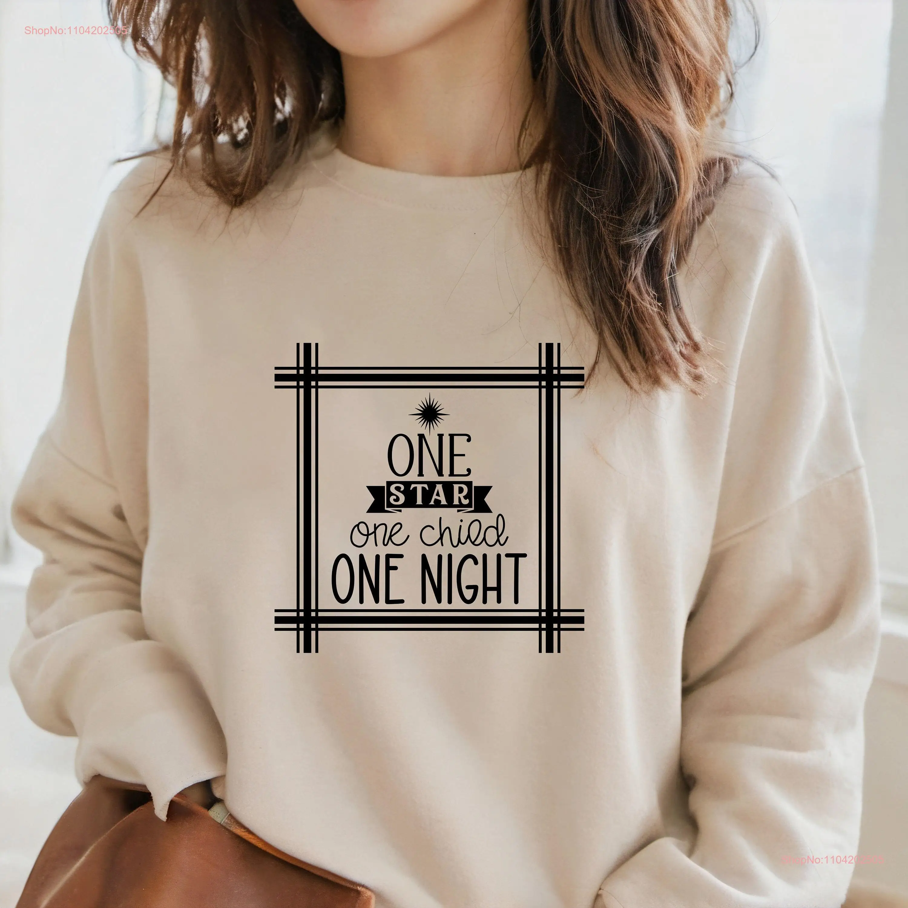 One Star Child Night SweaT T Shirt Merry Christmas Christian Holiday Sweater long or short sleeves