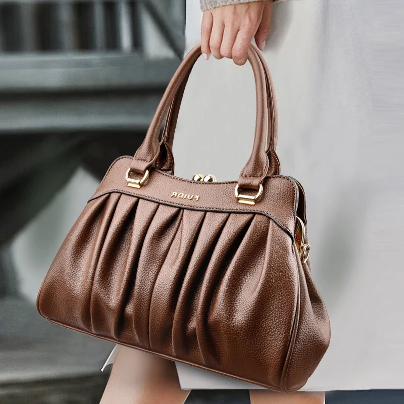 

Новая женская сумка большой вместимости, сумка на одно плечо из мягкой кожи, универсальная женская сумка через плечо