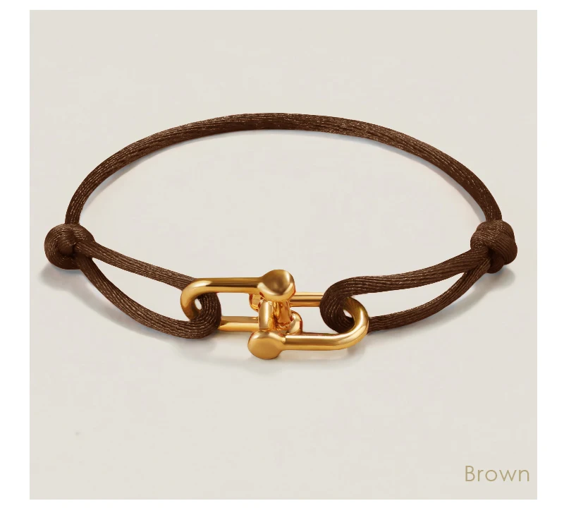 MOONLIGHT Classic Adjustable U-Shape Charm Bracelets for Women High Quality Silk Rope Bracelet Female Jewelry Gifts Wholesale