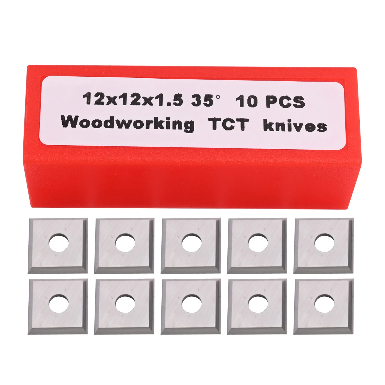 10pcs/set Square Corners Carbide Inserts 4 Edges 12x12x1.5mm Replacement Planer With Plastic Container CNC Tools Accessories