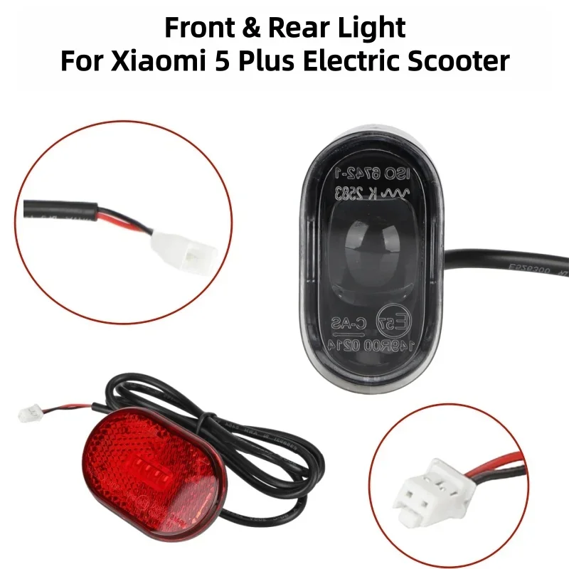 Escooter Light Sets Front Rear LED Light Replacement for Xiaomi 5 Plus Xiaomi Electric Scooter Accessories Durable Head Light