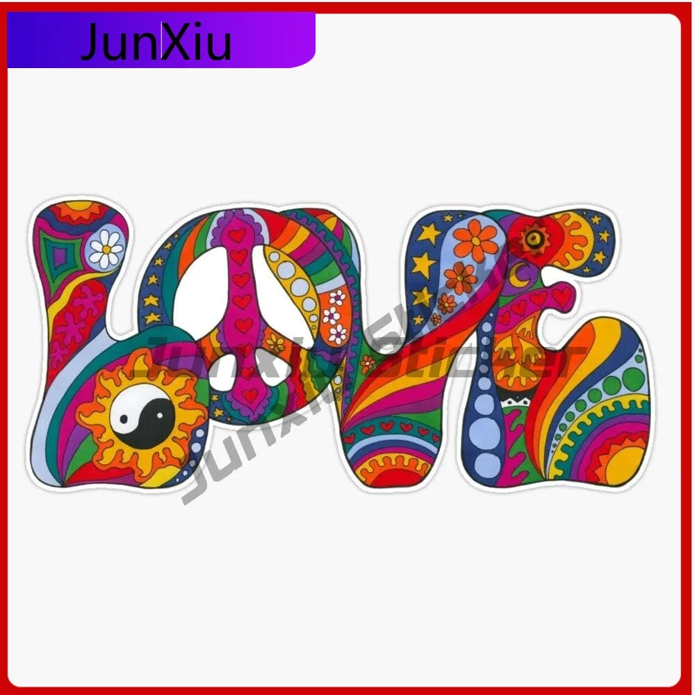 

Psychedelic Love Vinyl Waterproof Sticker Decal Car Laptop Wall Window Bumper Sticker Cover Scratches Decoration Car Cover Water