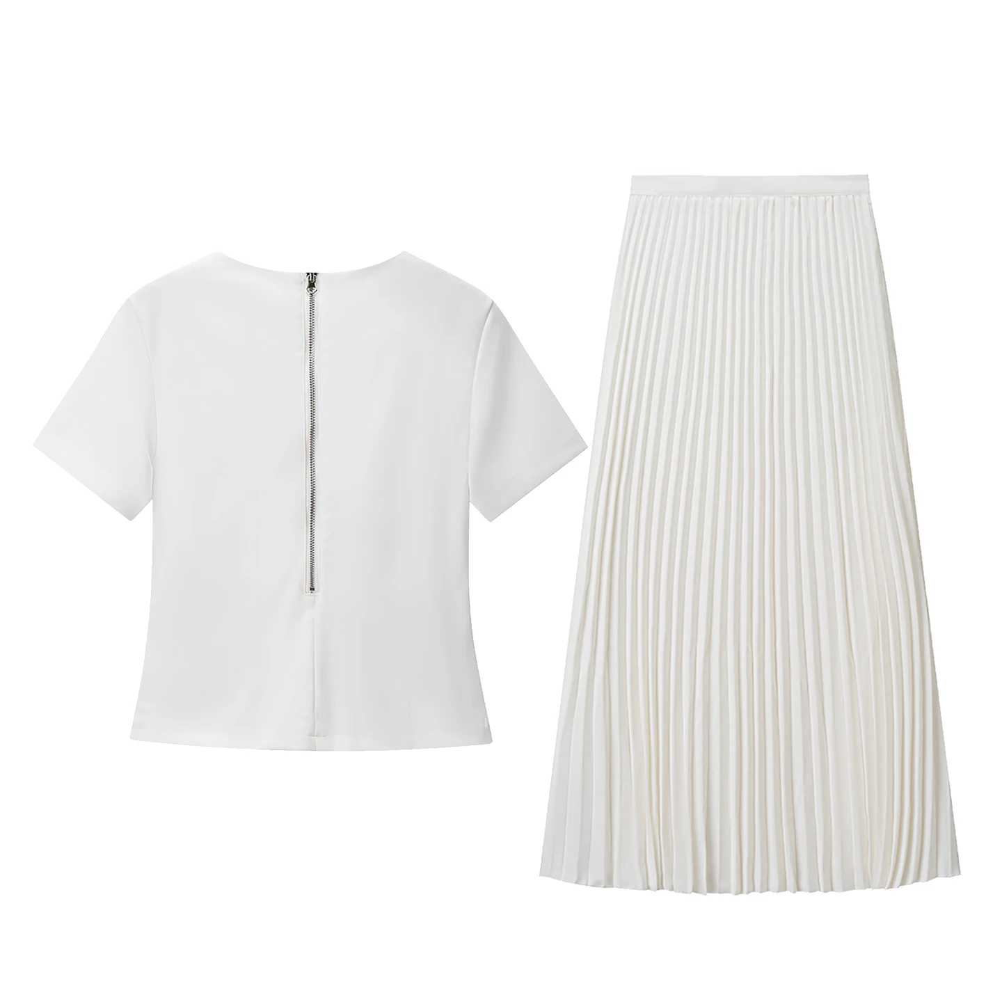 엘리 스위트 슬레 플리츠 스커트 세트 여성 패션 퍼스널 하이 웨이스트 오트 스웨이 사계절 성인용 컬러