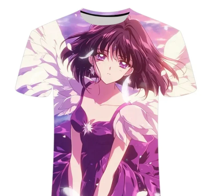 

Женская летняя футболка «Сейлор Мун» 2026-2027, в японском стиле, свободного кроя, с коротким рукавом и принтом «Лунный кролик»