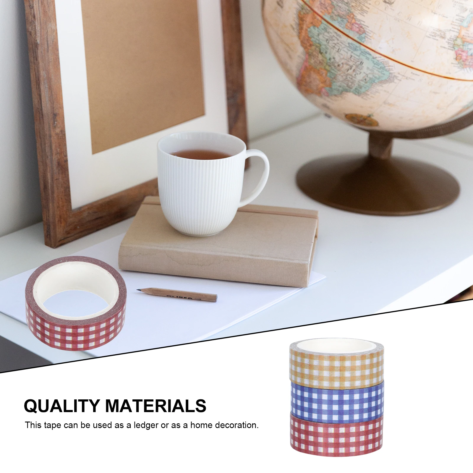 

12 Rolls Vintage Grid Pattern Paper Tape Stickers DIY Adhesive Tapes Decorative Scrapbook Notebook Planner Vintage Paper Tapes