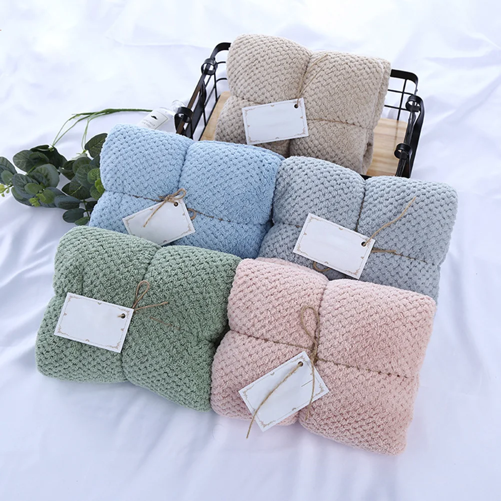 

1Set Thick Coral Fleece Bath Towels Soft Absorbent Shower Towel Multipurpose Coral Towel Quick Dry Skin Friendly