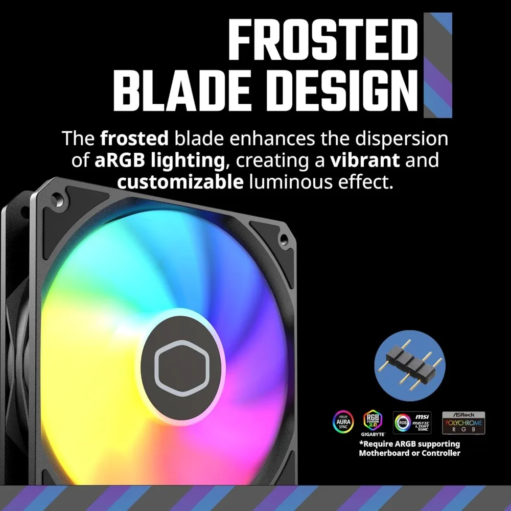 مبرد سائل لوحدة المعالجة المركزية ثنائي الغرفة مقاس 240 مم من كولر ماستر مع إضاءة RGB قابلة للتخصيص وصيانة منخفضة وتشغيل صامت