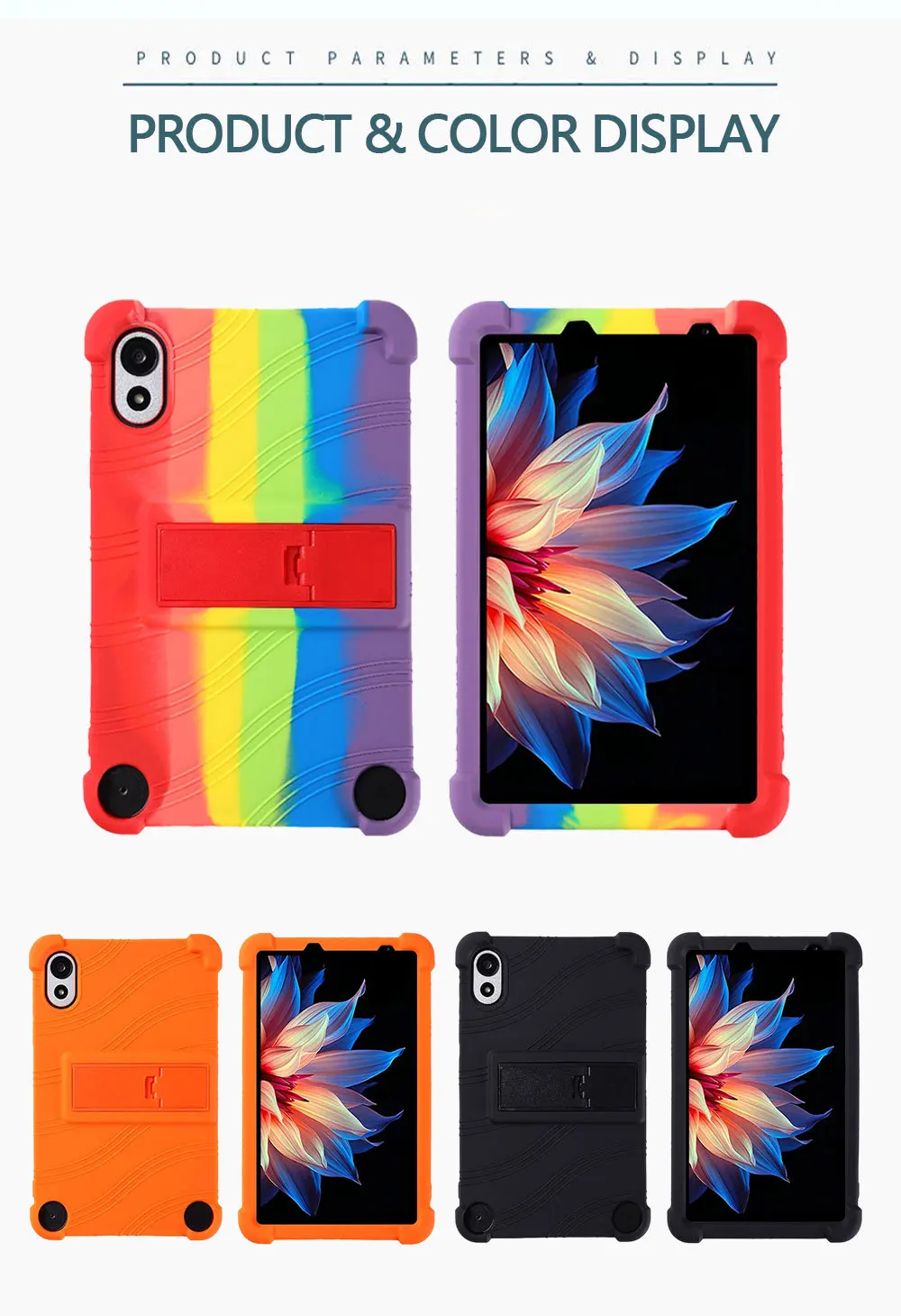 Silikonhülle für Blackview ZENO1 8 Zoll Tablet, stoßfeste Schutzhülle mit Ständer, TPU-Ganzkörper-Fallschutz – Detail 9