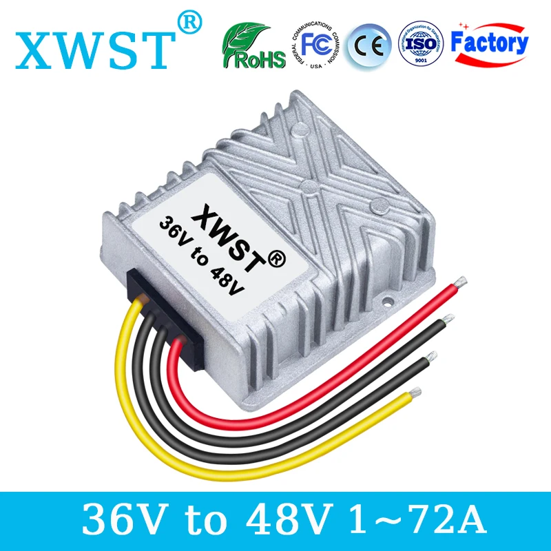 

XWST Boost DC to DC Step Up Converter 36v to 48v 1A 3A 5A 10A 15A 30A 45A 72A Voltage Stabilizer Power Supply Transformer Module