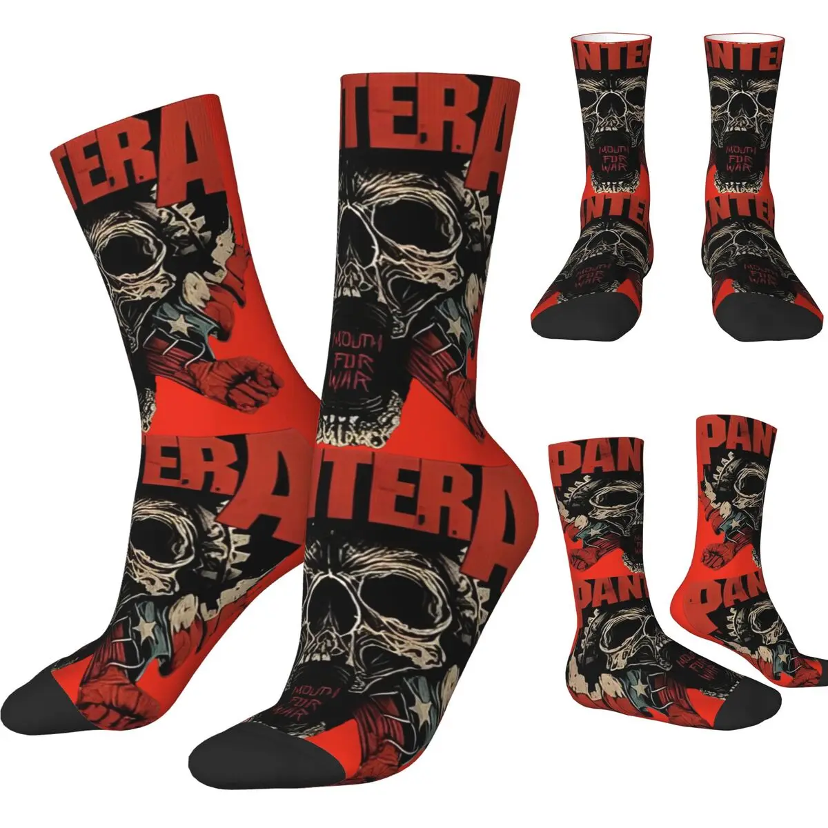 

Rock Band Music Socks Pantera Gothic Stockings Men High Quality Climbing Socks Spring Graphic Non-Slip Socks