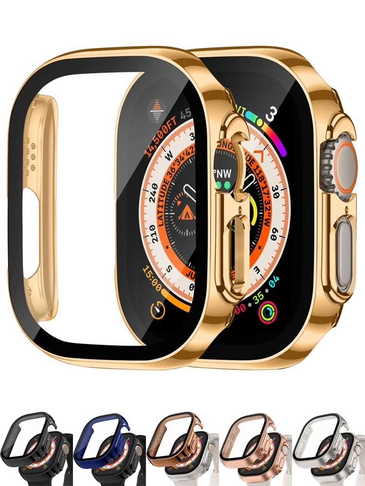 Protecteur d'écran pour Apple Watch Case Ultra 2, Couverture en verre du Guatemala, Accessoires iWatch Series 9, 8, SE, 7, 4, 45mm, 41mm, 44mm, 40mm, 49mm