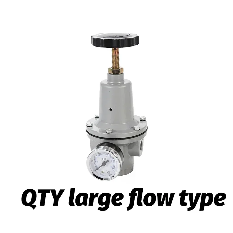 هوائي QTYH ارتفاع ضغط 0 ~ 40 بار منظم الهواء مع منفذ قياس 1/4 3/8 1/2 2 بوصة BSP 1/2 "QTYH QTY-08 10 15 20 25 32 40 50