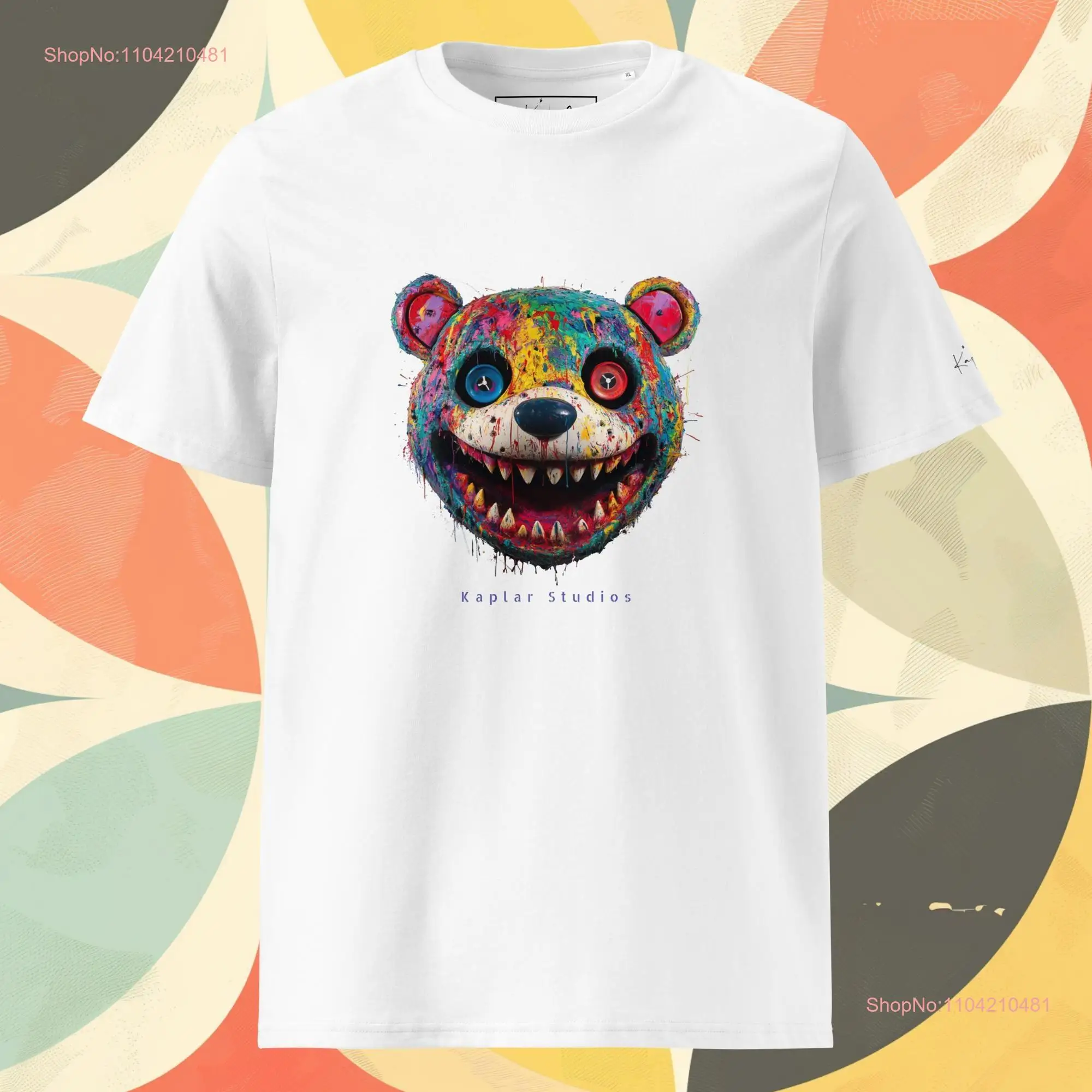 Kaplar C Bear Organic Cotton T Shirt White Cool Unique s Artistic Classic Quality long or short sleeves