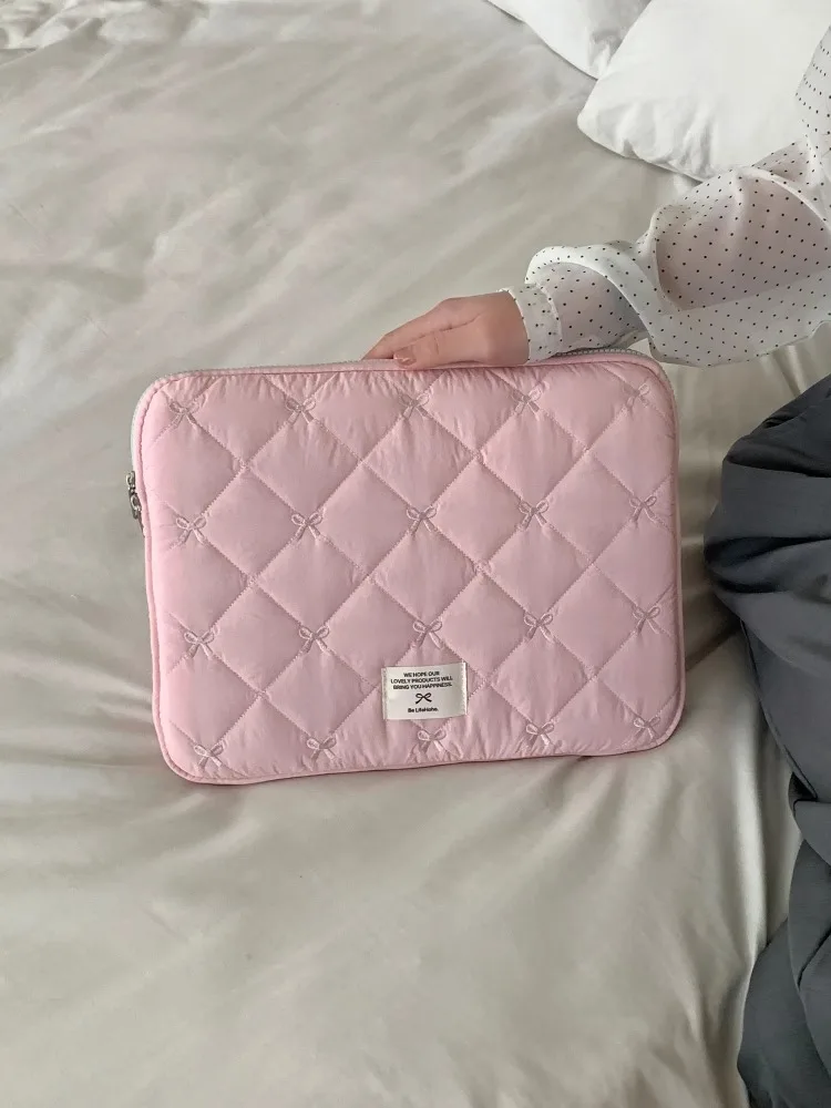 

Cute bow Laptop Sleeve Bag 11 13 14 15.6 Inch For Macbook Air13 Pro15 Samsung Huawei16 Ipad10.5/10.9/11 Notebook Storage Pouch
