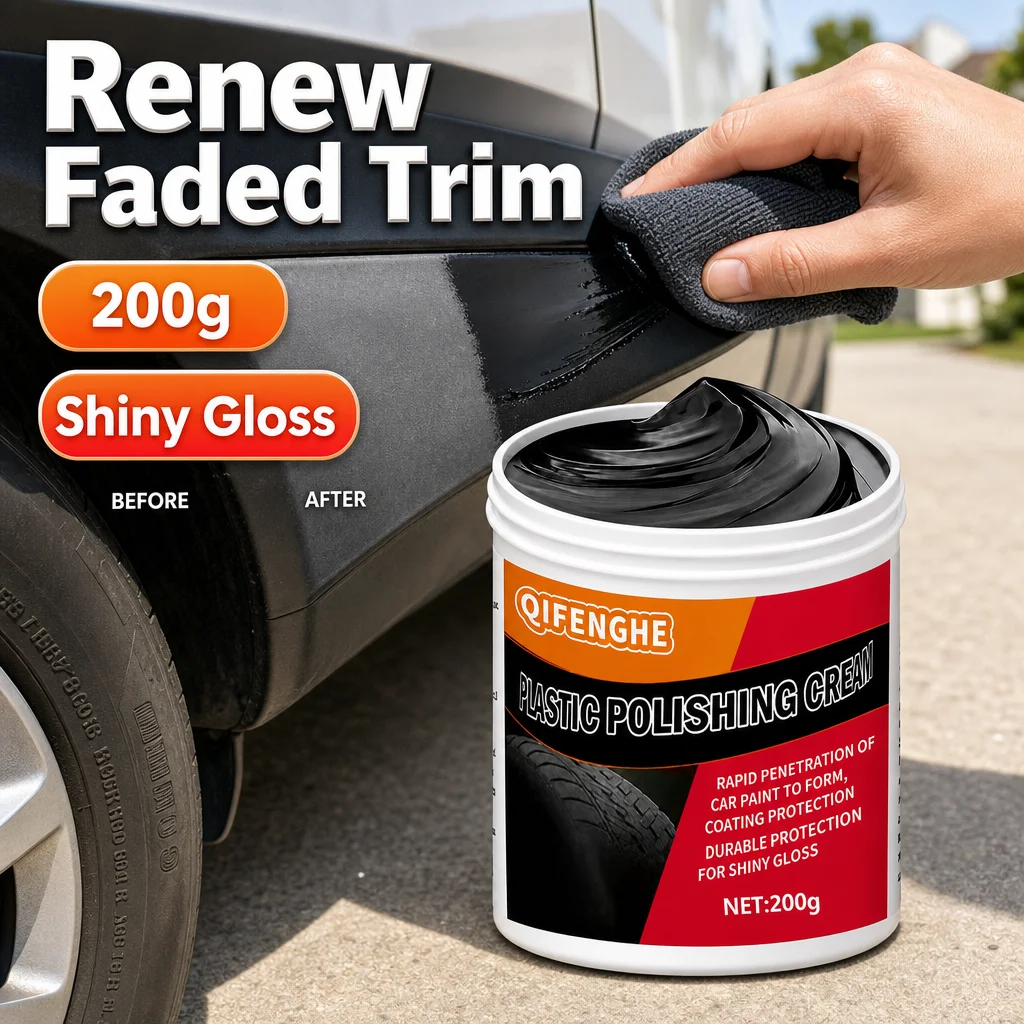 Car Bumper Repair Paste - Restores Artificial Leather with Plastic, Enhances Black Effect, Car Polishing with Refurb Coating
