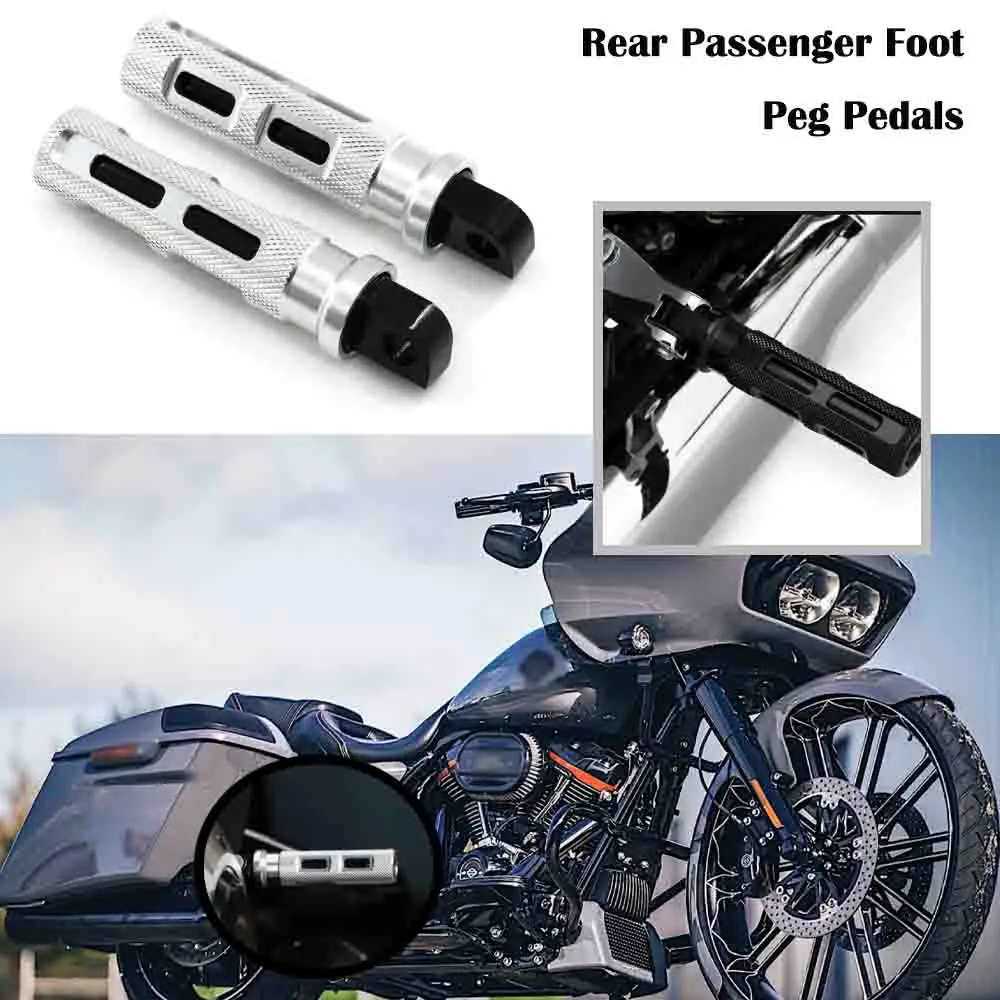 For Harley Touring CVO Street Road Glide ST Road King Special 2024 Motorcycle Black Footpegs Rear Passenger Male Mount Footrest