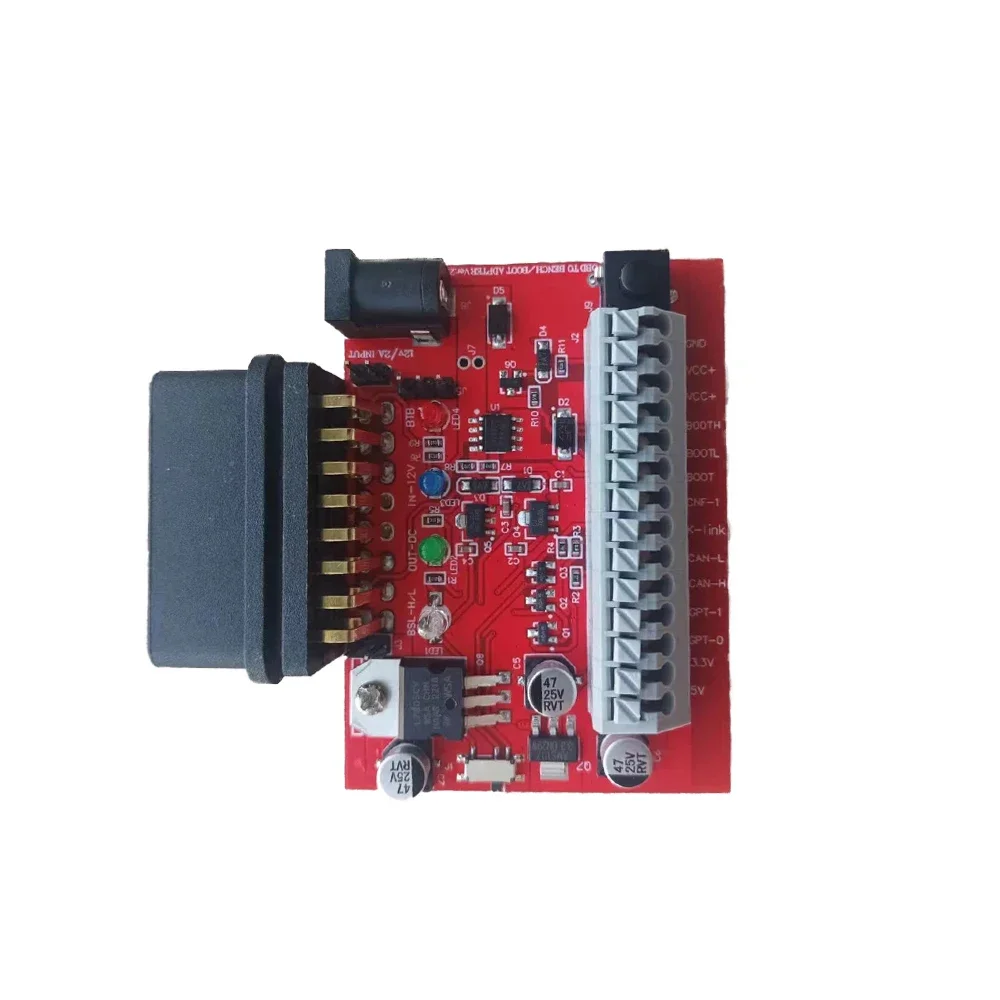 OTB2.0 Adapter ECU Programmer Tool OBD on Bench Adapter For KT200 KT200II Foxprog Tag FOX-Flash Dual Channel CAN2 Dual VCC Power