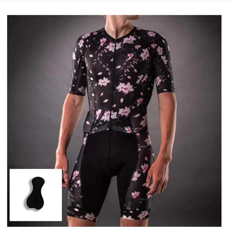 Men's Hot Sale Racing Sport Short Jersey Suit New Bike Uniform Set Men Short Sleeve Breathable Triathlon Clothing Jumpsuit