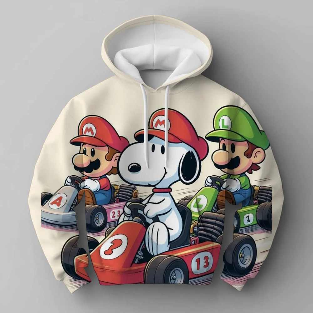 

Детская толстовка с капюшоном, уличная одежда с 3D принтом «Снупи», спортивная одежда для мальчиков и девочек, супер большая толстовка с капюшоном Kawaii