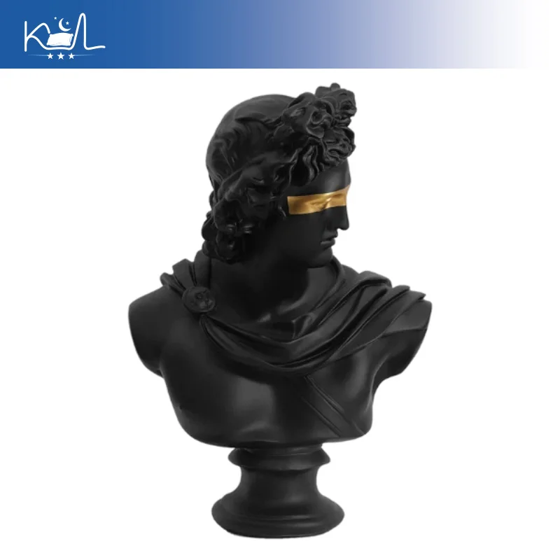 Nordic Style David Bust Resin Sculpture, Abstract Greek Mythology Statue for Living Room Home Decor, Hotel Art Ornament