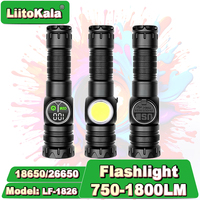 10W White/Yellow Flashlight 750-1500LM Adjustable, Red Flash Mode, Waterproof Design, Ideal for Camping/Emergency