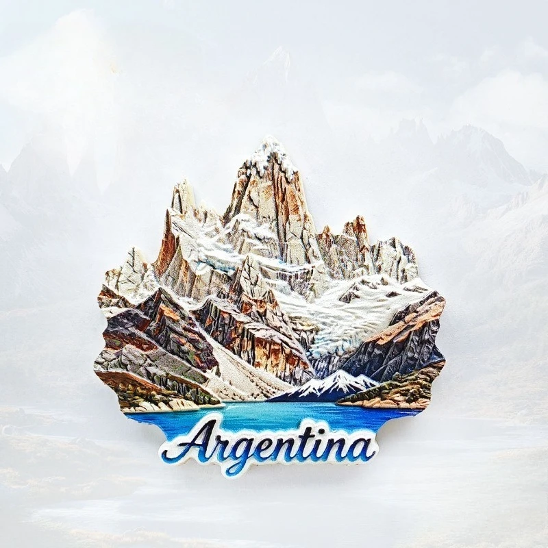 Fitz Roy Peak Fridge Magnet - Majestic 3D Mountain Souvenir Unique Argentina Trekking Gift for Travel & Nature Decor