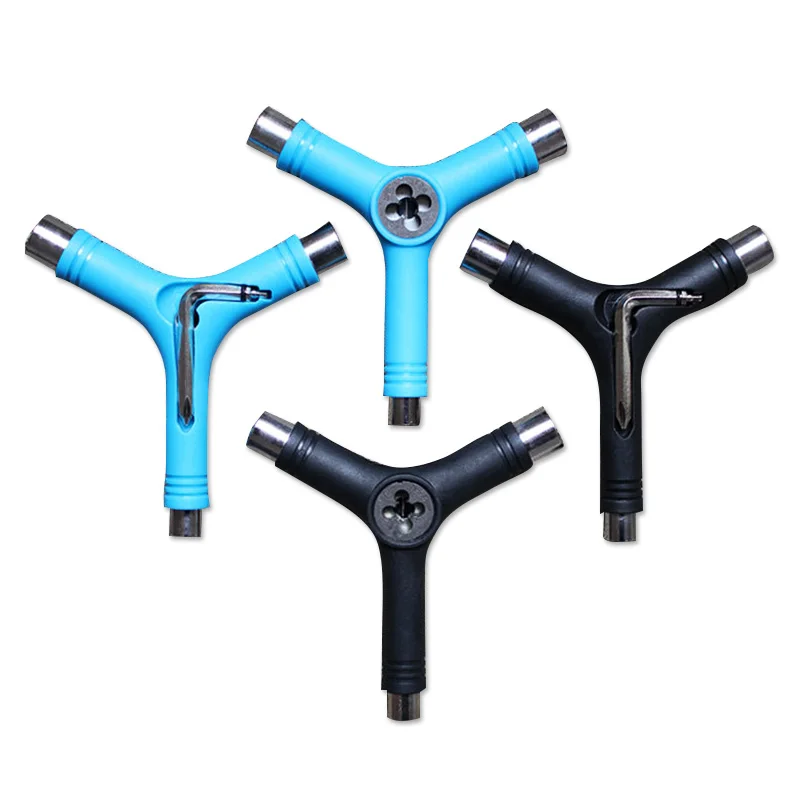 Pro 160g Multifunctional Y Skateboard Tool M5 M8 M10wrench With Tri Socket Threader For Skate Board Longboard Skateboard Scooter