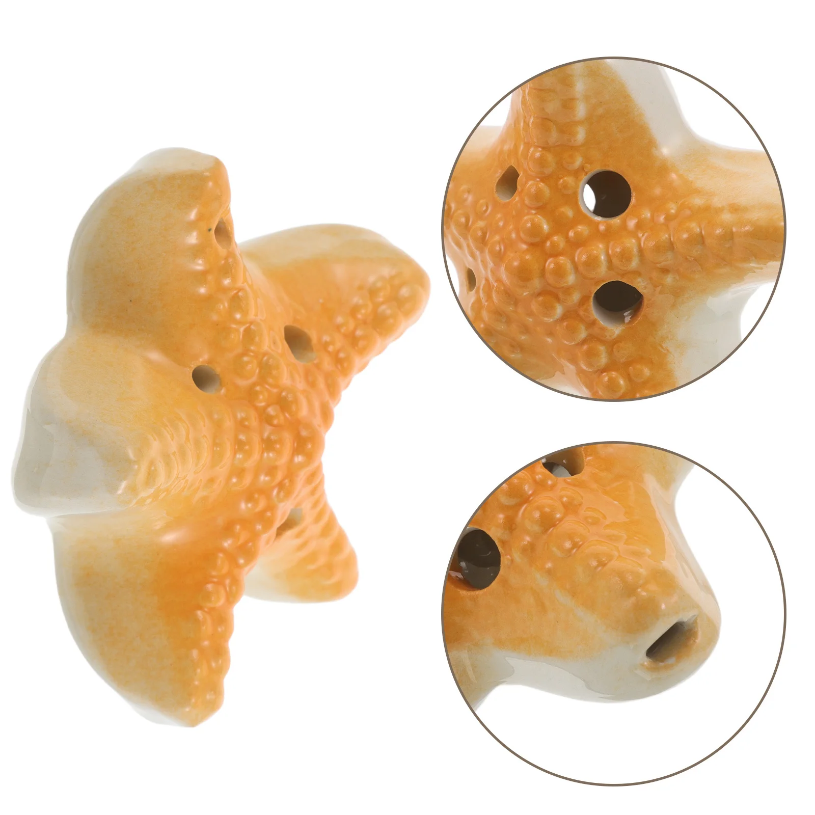 

Ceramic Six Hole Ocarina C Key Star Shape Musical Instrument Beginner Wind Flute Education Beach Party Favor