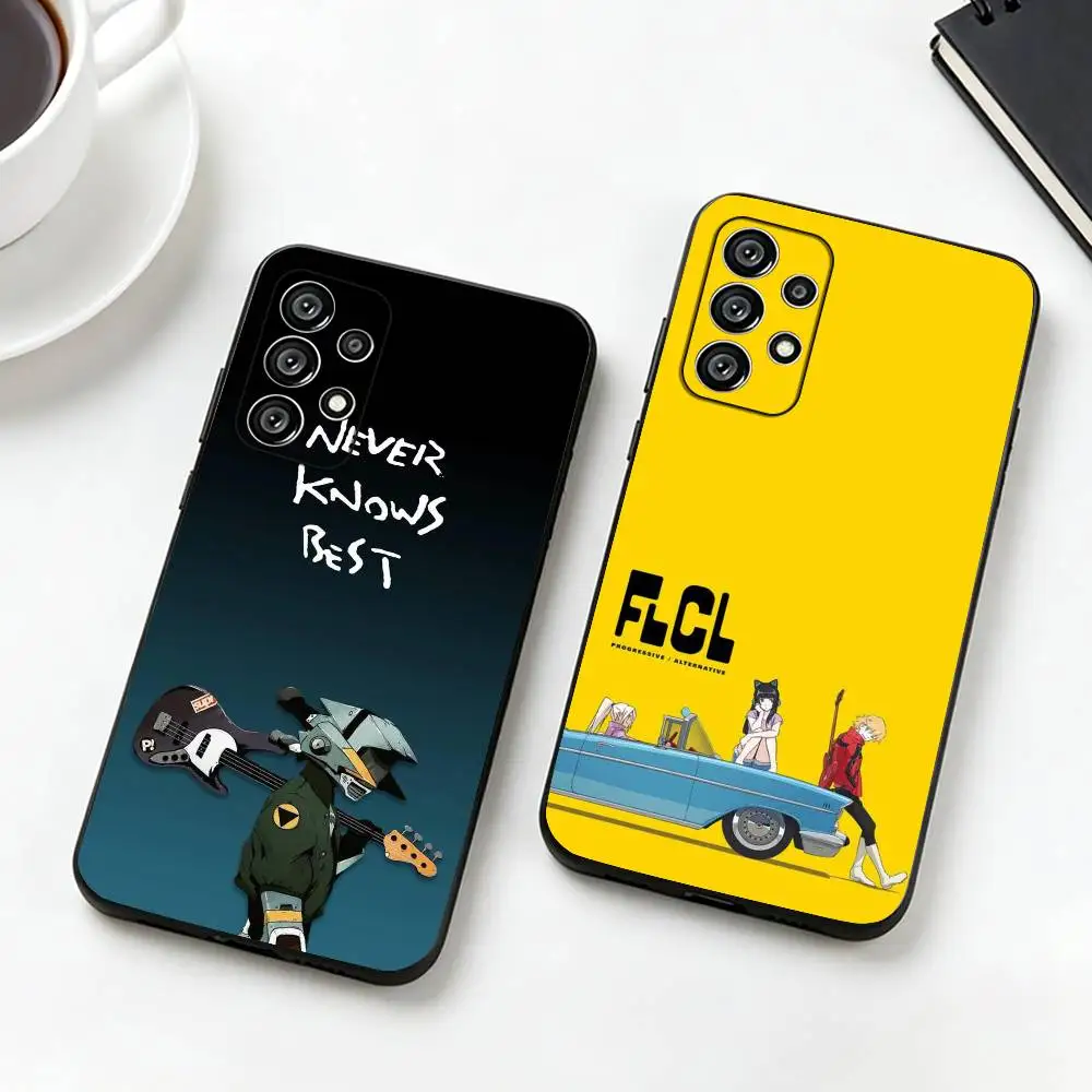 Fooly C-Cooly FLCL Cyber Love  Phone Case For Samsung S25,S24,S21,S22,S23,S30,Ultra,S20,Plus,Fe,Lite,Note,10,Black Cover