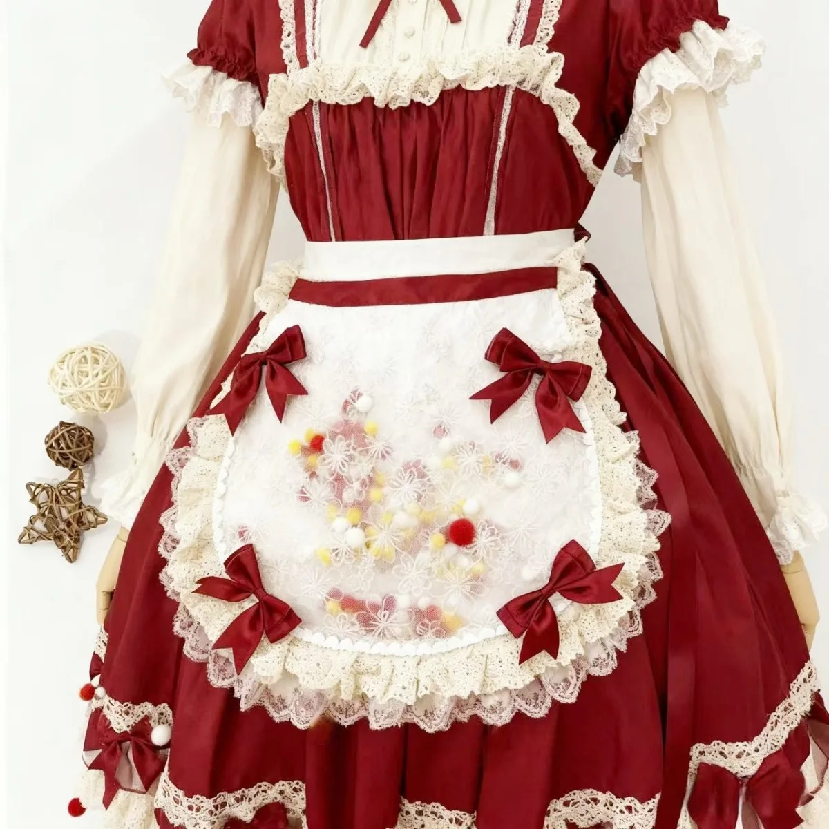 Lolita Cute Versatile Handmade Little Lace Lace Apron with Lolita Sweet Little Chef Dress Up Accessories