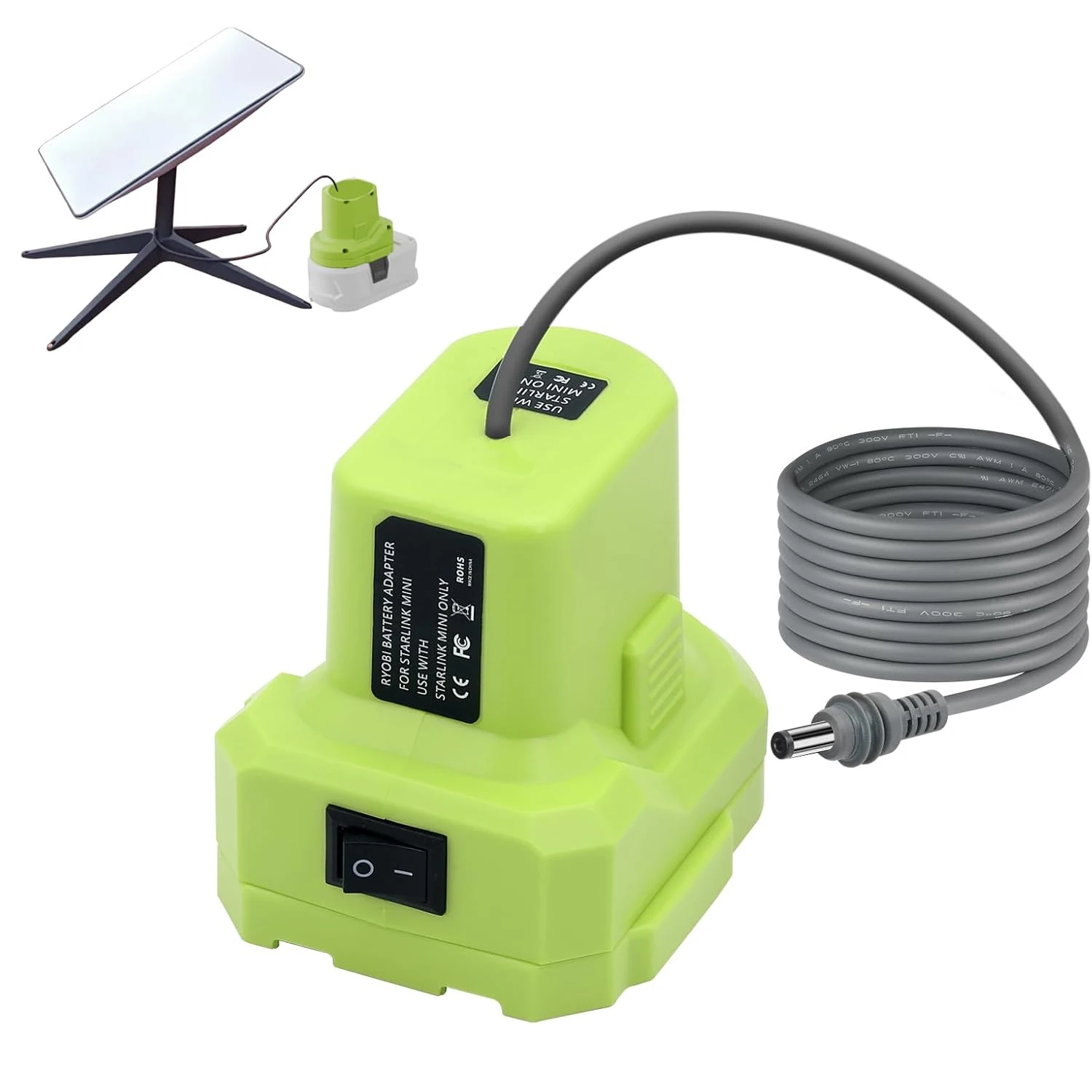 

Портативный кабель-адаптер для интернет-приставки, совместимый с литиевыми аккумуляторами Ryobi 18V ONE+, 3.2 фута, 18AWG, DC-кабель, Plug & Play