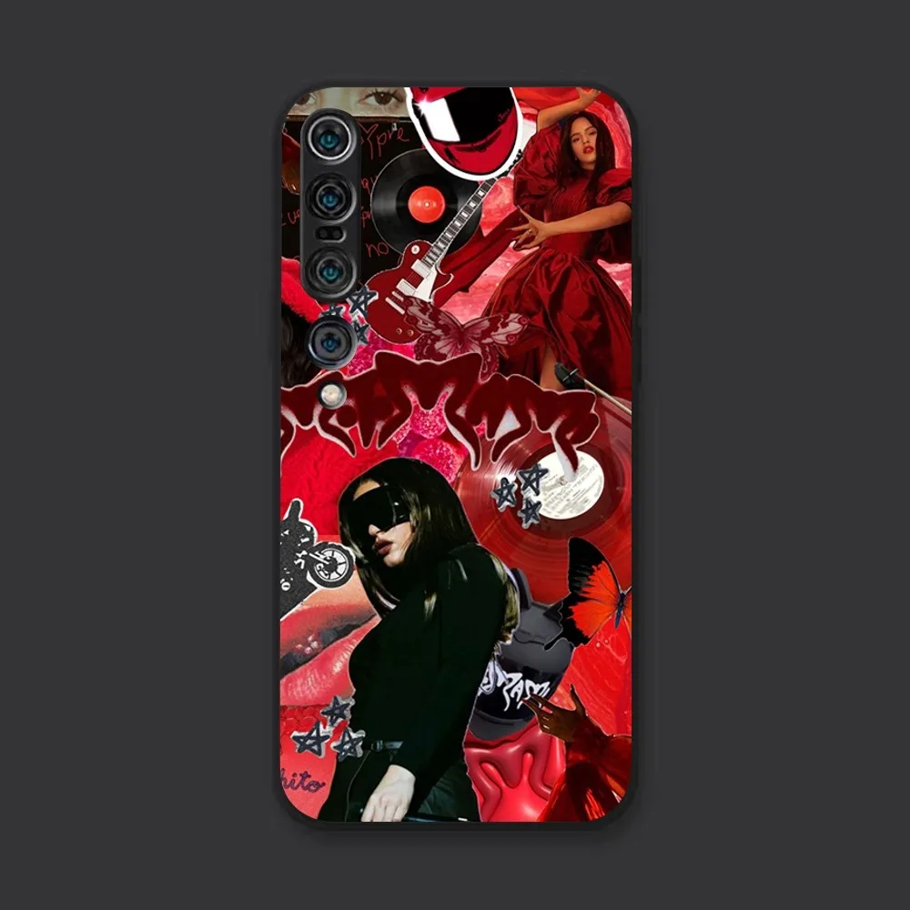 Capa de telefone espanhola Singer para Xiaomi, Caso Rosalia, Nota Redmi 11, 5G, 8T, 9A, 9, 10T, Note8Pro, Note9, 12 Super, Preto