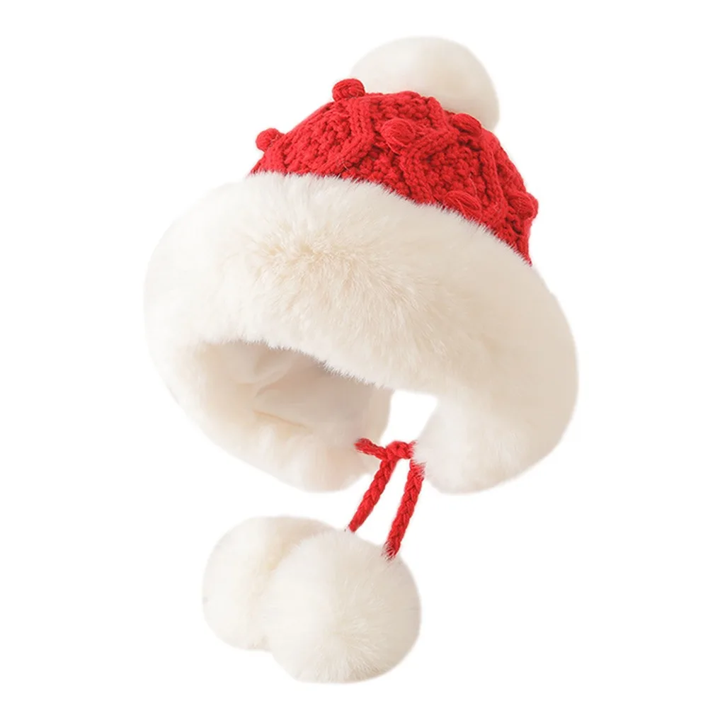 

Милая вязаная детская зимняя шапка-бини, ветрозащитная, морозостойкая, защитная шапка для ушей, утолщенная мягкая детская теплая шапка на открытом воздухе