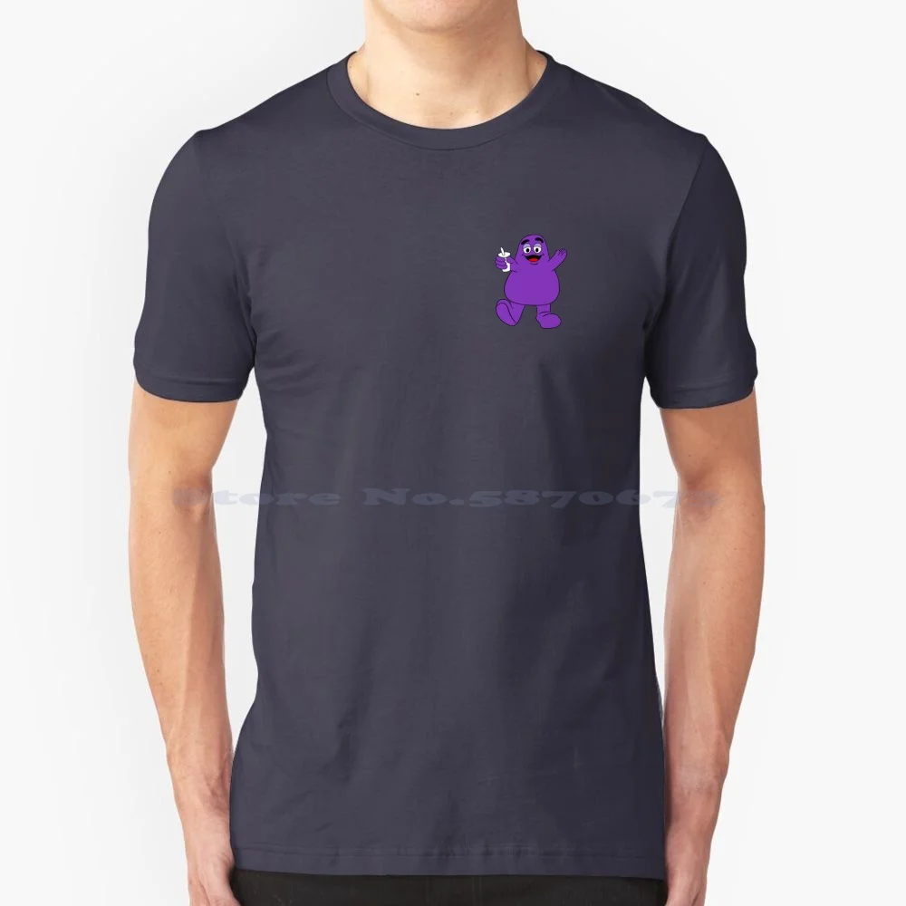 Grimace Fast Food Mascot T Shirt 100% Cotton Tee Grimace Fast Food Grimmace Big Hamburger Cheeseburger