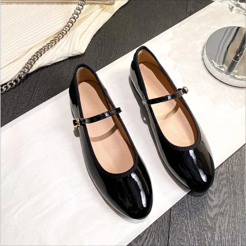 Flat shoes women\'s 2026 new Mary Jane single strap shallow mouth soft soled ballet shoes summer round toe single shoes women
